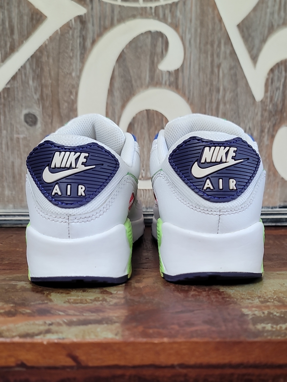 🔥 Air Max 90 "White Indigo Burst Volt" Wmns 6.5 Good Condition. Fast Shipping - Picture 9 of 16